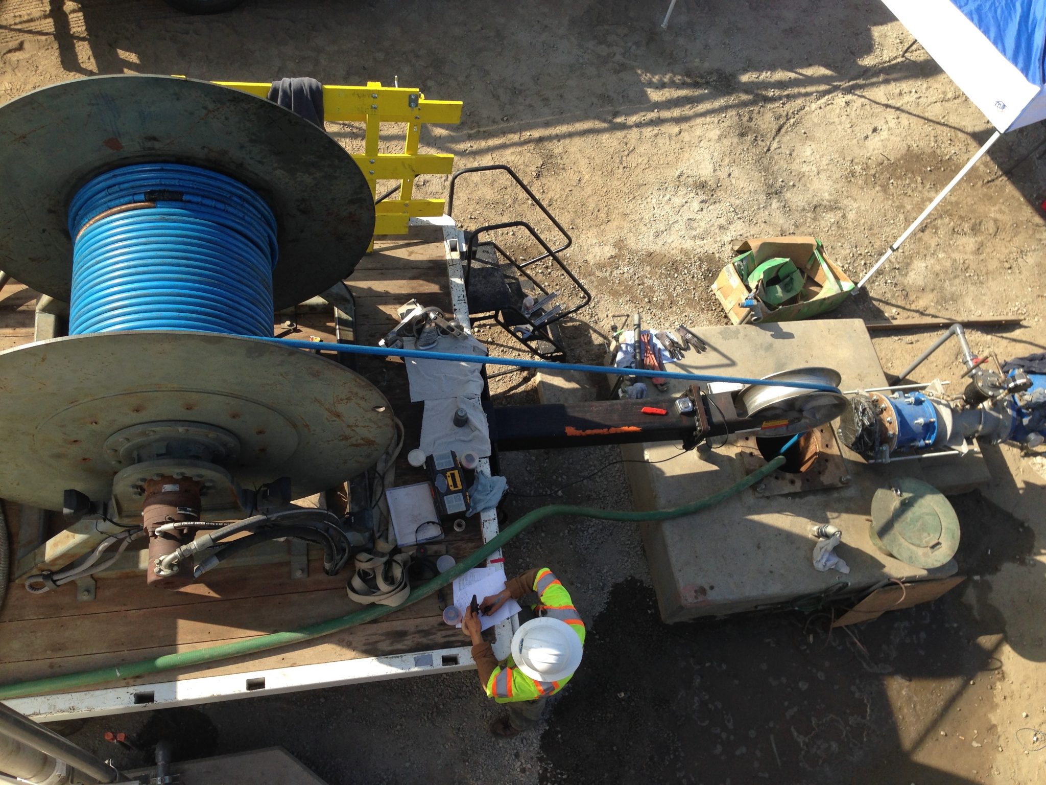 photo of equipment used to rehabilitate a production well for California Water Service Co
