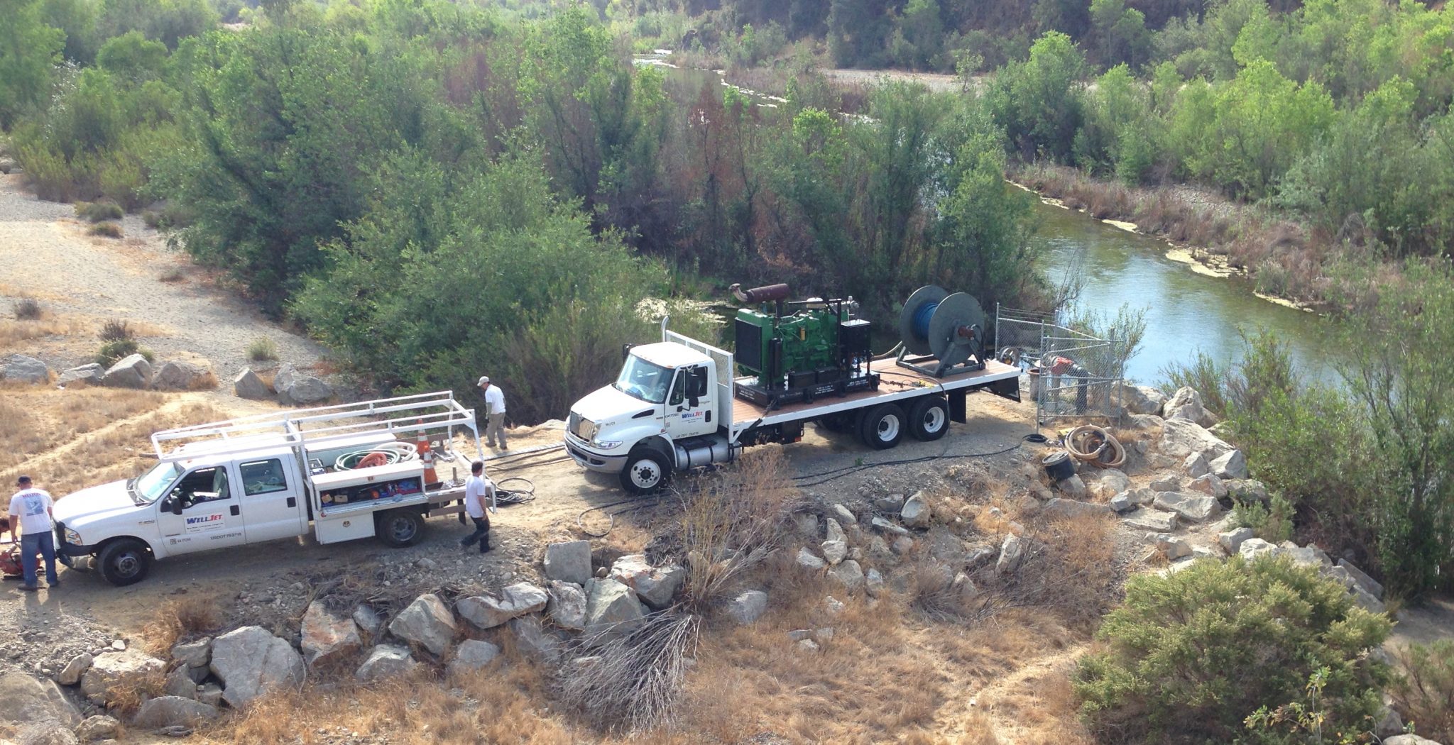 WellJet trucks on site.