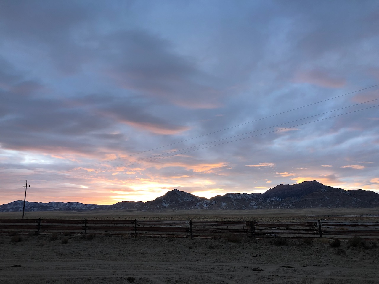 dusk in Nye County, Nevada.