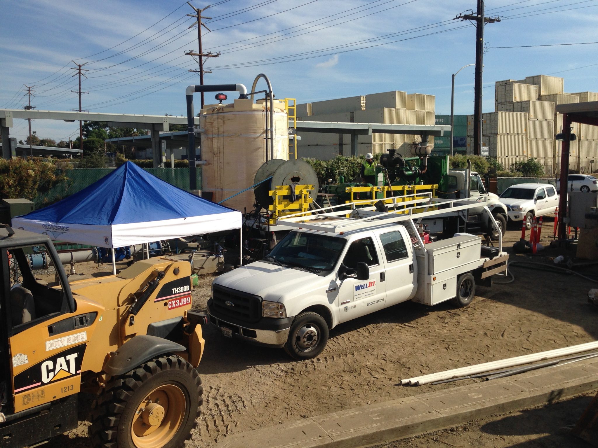 photo of equipment used to rehabilitate a production well for California Water Service Co