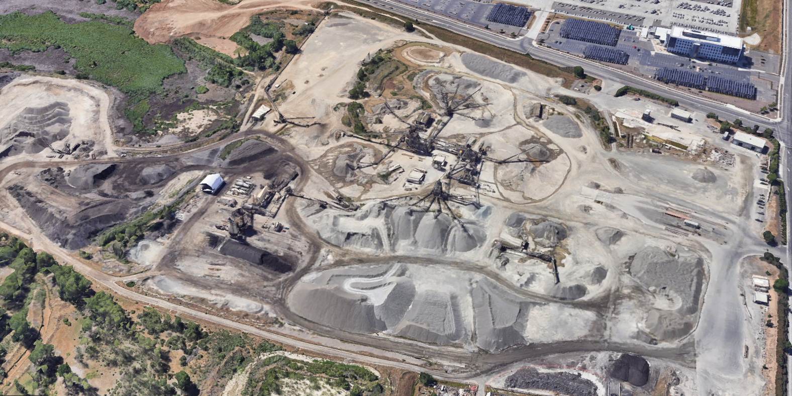 aerial photo of Bradshaw Granite Plant, DrumJet project