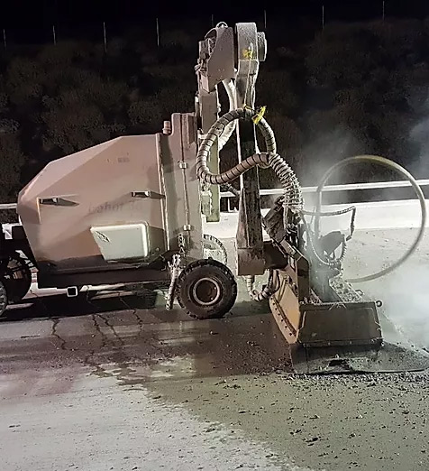 photo of Conjet Hydrodemolition project for Caltrans Rehabilitation for I-5 / I-210 Interchange Overpass Decking