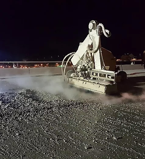 photo of Conjet Hydrodemolition project for Caltrans Rehabilitation for I-5 / I-210 Interchange Overpass Decking