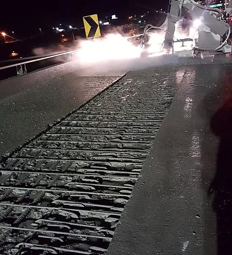 photo of Conjet Hydrodemolition project for Caltrans Rehabilitation for I-5 / I-210 Interchange Overpass Decking