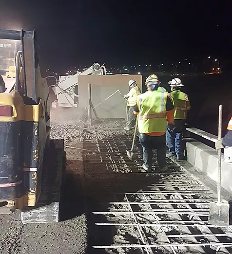 photo of Conjet Hydrodemolition project for Caltrans Rehabilitation for I-5 / I-210 Interchange Overpass Decking