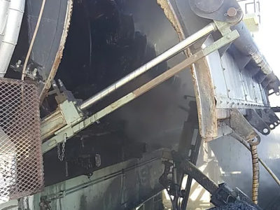 photo of DrumJet high-pressure water cleaning at Santa Paula Asphalt Plant