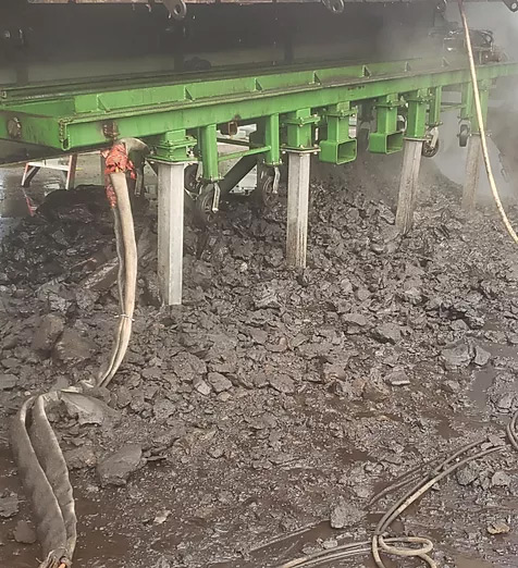 photo of DrumJet high-pressure water cleaning at Santa Paula Asphalt Plant